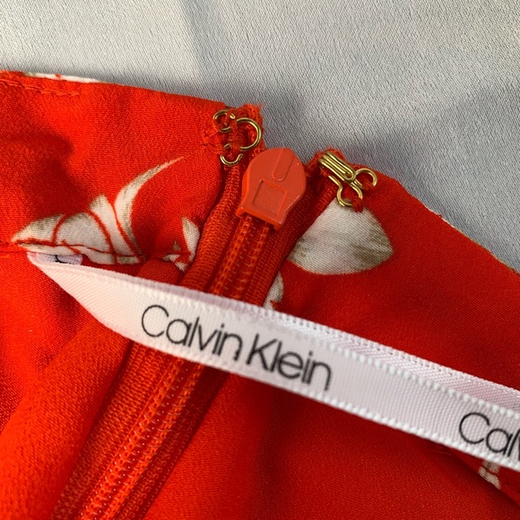 CALVIN KLEIN women’s ruffle front skirt tango floral print size 12 - Picture 10 of 15